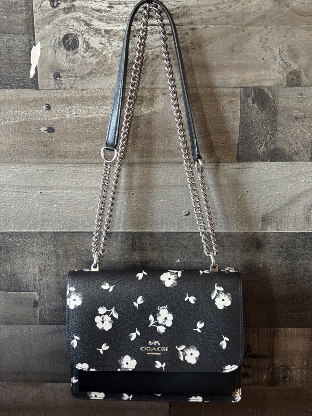 Coach Klare Black Floral Crossbody Bag
